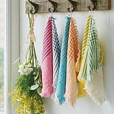 【日本Habituel】吸水紗布純棉 萬用擦拭布巾 ‧ 格紋(粉)