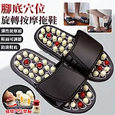 【EZlife】舒適旋轉穴位按摩拖鞋  黑色M