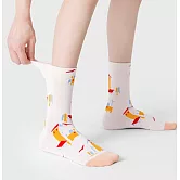 【JDS設計襪】鄉村稻田塗鴉中筒襪   * 幾何世界