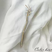 【卡樂熊】鎏光錦瑟系列．古風金屬造型髮簪/盤髮器- 樹枝銀色