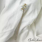 【卡樂熊】鎏光錦瑟系列．古風金屬造型髮簪/盤髮器- 銀色牽牛花