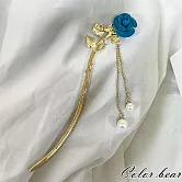 【卡樂熊】錦影流光系列．古風金屬造型髮簪/盤髮器- 金枝藍梅