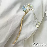 【卡樂熊】錦影流光系列．古風金屬造型髮簪/盤髮器- 花間霜藍