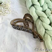 【卡樂熊】晶亮系列．曲線造型抓夾/鯊魚夾- 愛心茶透色