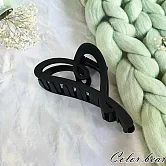 【卡樂熊】晶亮系列．曲線造型抓夾/鯊魚夾- 愛心霧黑色