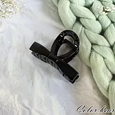 【卡樂熊】晶韌系列．微透光結飾造型抓夾/鯊魚夾- 實結亮面黑