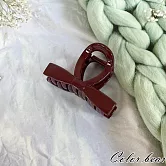 【卡樂熊】晶韌系列．微透光結飾造型抓夾/鯊魚夾- 實結酒紅色