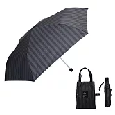 【日本Attain】Sheer Stipe條紋 輕量折傘(附傘袋) ‧ 黑