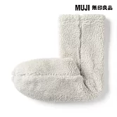 【MUJI 無印良品】男再生聚酯纖維絨毛刷毛室內直角襪25-27cm 灰棕