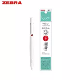 (1筆1芯)ZEBRA BLEN 水性鋼珠筆0.5 白桿紅芯