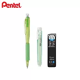(送限量橡皮)PENTEL WOW 三角自動鉛筆 + 自動橡皮 + C285 HB鉛芯 草綠