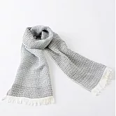 【日本ORIM今治毛巾】美濃和紙 透氣流蘇圍巾 ‧ 靛藍