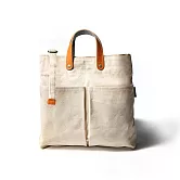 點子包【icleaxbag】口袋新M號帆布包 手提包  米白色