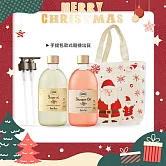 SABON 沐浴油雙瓶聖誕香氛組[沐浴油(500ml)X2+壓頭+聖誕手提包]-聖誕交換禮物-國際航空版 綠玫瑰+玫瑰茶語