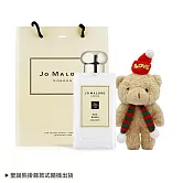 Jo Malone 聖誕限定香氛小熊禮袋組(香水100ml+聖誕熊+品牌提袋)-英國梨/鼠尾草兩款可選-交換禮物-國際航空版 鼠尾草與海鹽