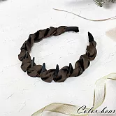 【卡樂熊】基本高顱頂齒梳造型髮箍- 緞面咖