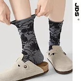 【JDS設計襪】精梳棉塗鴉設計襪    月落星沉 灰黑