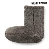 【MUJI 無印良品】女再生聚酯纖維絨毛刷毛室內直角襪23-25cm 棕色