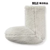 【MUJI 無印良品】女再生聚酯纖維絨毛刷毛室內直角襪23-25cm 灰棕