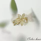 【卡樂熊】韓版珍珠楓葉片造型髮夾- 楓葉