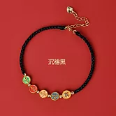 【HandStyle】手鍊 五路財神吉祥開運五彩靈動編織手練(56025) _優雅黑