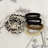 【卡樂熊】基本編織毛巾圈造型髮束/髮圈- 深咖+淺咖