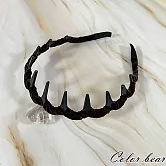 【卡樂熊】韓系高顱頂麂皮造型髮箍- 深咖