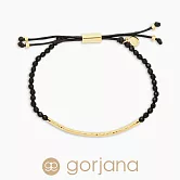 GORJANA POWER GEM 金色平衡骨 可調式能量手鍊 黑曜石 紓壓防禦保護力