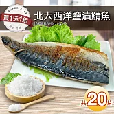 買1送1【優鮮配】 挪威鹽漬鯖魚10片-加贈10片共20片(180g/片) 免運組