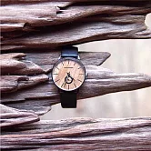 GRUNDSTOF 都會時尚原木手錶-淺色橄欖木節 40mm 不鏽鋼銀 黑皮帶 淺色橄欖木