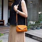 CHAM｜日系唯美 迷你摺邊側背/手拿兩用包 芥末黃