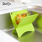 【日本岩谷Iwatani】kcud流理台廚餘瀝水折疊架 -綠