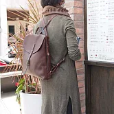 LESS DESIGN ｜日系都會 俐落質感牛革後背包 咖啡色