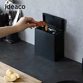 【日本ideaco】方形桌邊按壓式垃圾桶-1.4L -黑