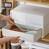 【日本霜山】可疊式抽屜收納箱(2小抽+1大抽)