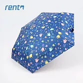 【rento】MINI不鏽鋼黑膠晴雨傘 草葉集(藍)