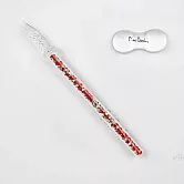 皮爾卡登  Pierre Cardin DUO DIP 閃亮玻璃筆+筆擱 - 紅