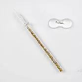 皮爾卡登  Pierre Cardin DUO DIP 閃亮玻璃筆+筆擱 - 金