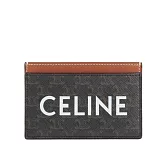 CELINE TRIOMPHE Logo 印花名片/卡片夾 (焦糖色)