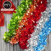 摩達客-2米(200cm) 4吋霧光水滴金蔥彩條(3條一組-顏色隨機出貨) 可掛聖誕樹/門窗邊/牆沿/派對裝扮用