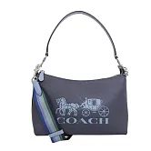 COACH 馬車LOGO皮革兩用包-藍