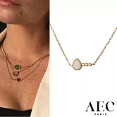AEC PARIS 巴黎品牌 白鑽月光石項鍊 優雅金項鍊 CHAIN NECKLACE TYCHE