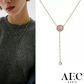 AEC PARIS 巴黎品牌 白鑽紫水晶項鍊 優雅金色Y字鍊 CHAIN NECKLACE SUNNA