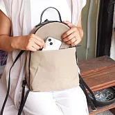 BAGGY PORT｜日本職人手工 牛革X 防潑水帆布後背包 米灰色