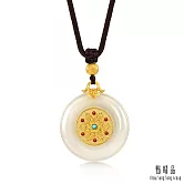 【點睛品】幸福花開金鑲玉 黃金項鍊