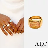 AEC PARIS 巴黎品牌 方形金色寬版戒指 LARGE RING COLUMBA 粉紅母貝54
