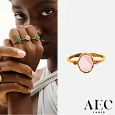 AEC PARIS 巴黎品牌 蛋型切割粉水晶戒指 幸運3粉鑽戒指 THIN RING THALASSA 52