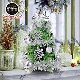 摩達客-台灣製2尺(60cm)歐式高級松針葉綠色聖誕樹+冰島極地銀系配件組/不含燈/MIT歐美外銷款