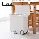 【日本like-it】日製橫向踩踏式分類垃圾桶(附輪)-25L