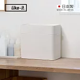 【日本like-it】日製窄型開放式桌上垃圾桶-9.5L- 白